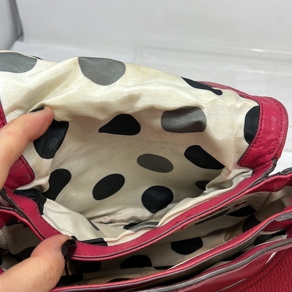 Kate Spade New York Pink Leather Front Flap Turn Lock Shoulder Bag - Picture 11 of 14